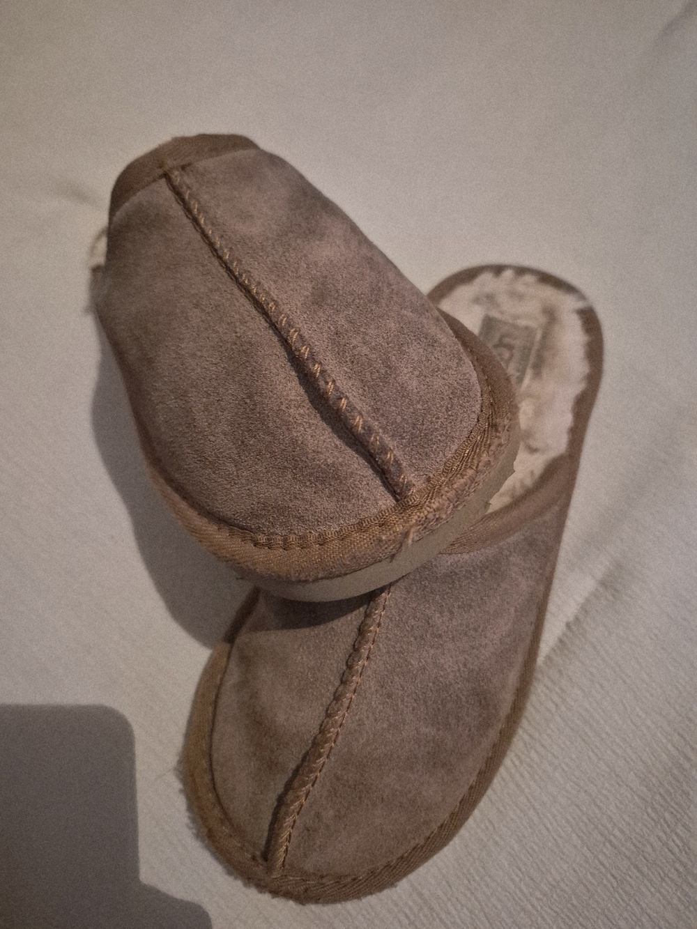 UGG Men's Slip-On Suede Mules in Taupe